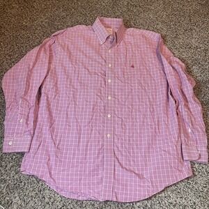 Brooks Brothers Gingham Dress Shirt Non-Iron Button Down Long Sleeve‎ Large